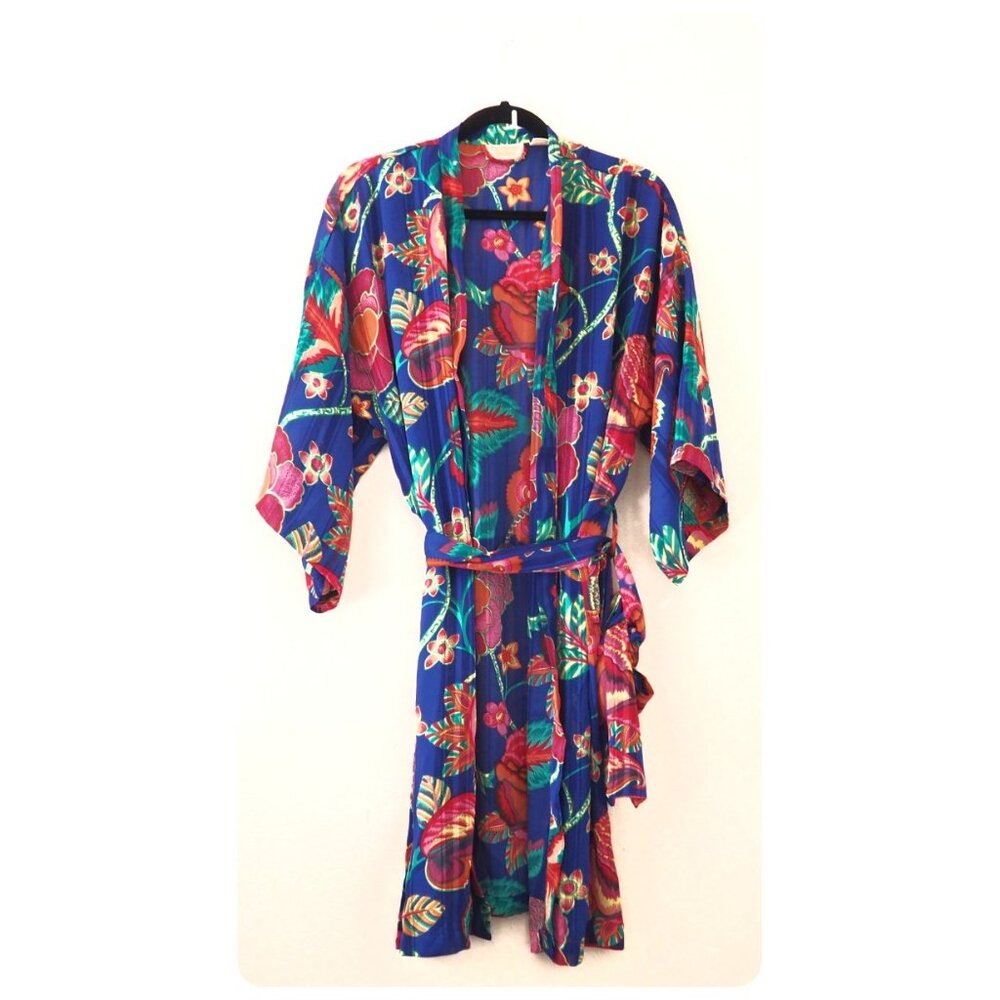 Vintage Victoria’s Secret Blue Floral Robe sz OS